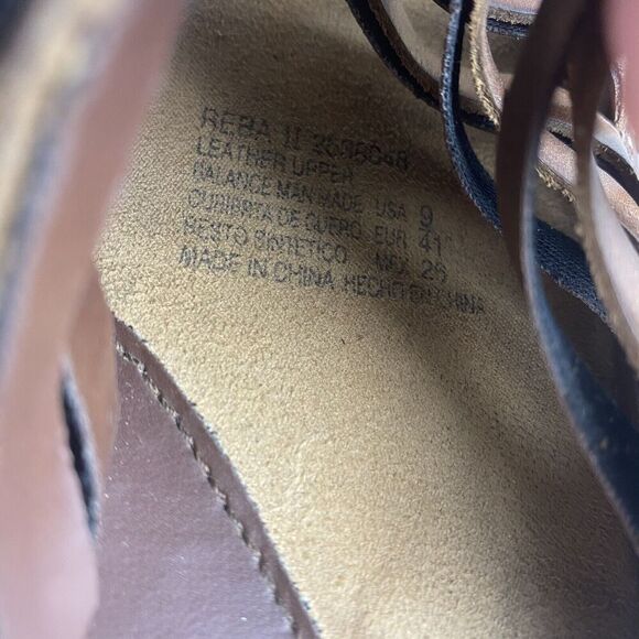 Dr Scholls Wedge Sandals Women shoes 9 Brown Leather Open Toe Comfort Shoes - Picture 11 of 11